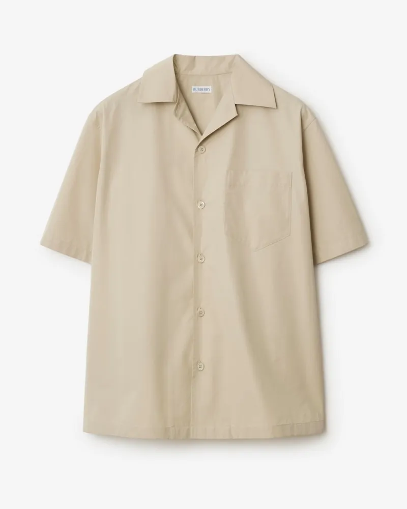 Burberry Legeres Baumwollpopelin-Hemd mit Logo im Knoten-Design Fossil