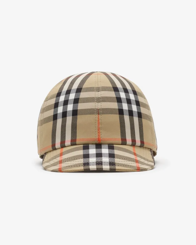 Burberry Baumwoll-Basecap in Check Sand-beige