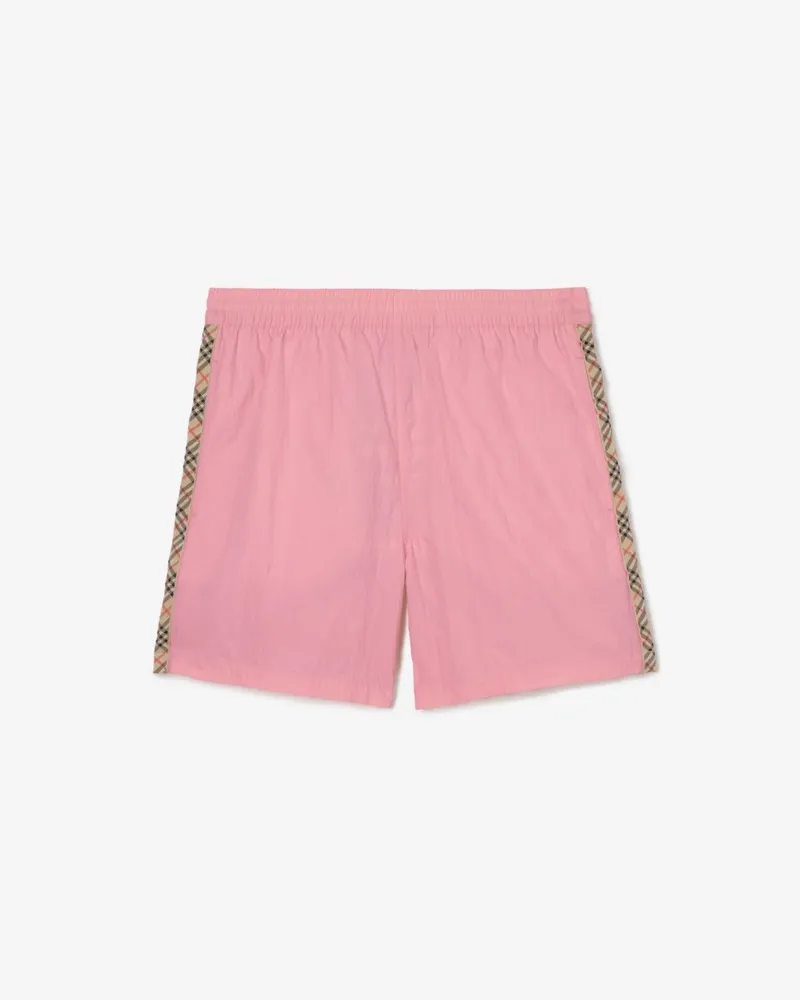 Burberry Schwimmshorts mit Check-Besatz Mallow-rosa