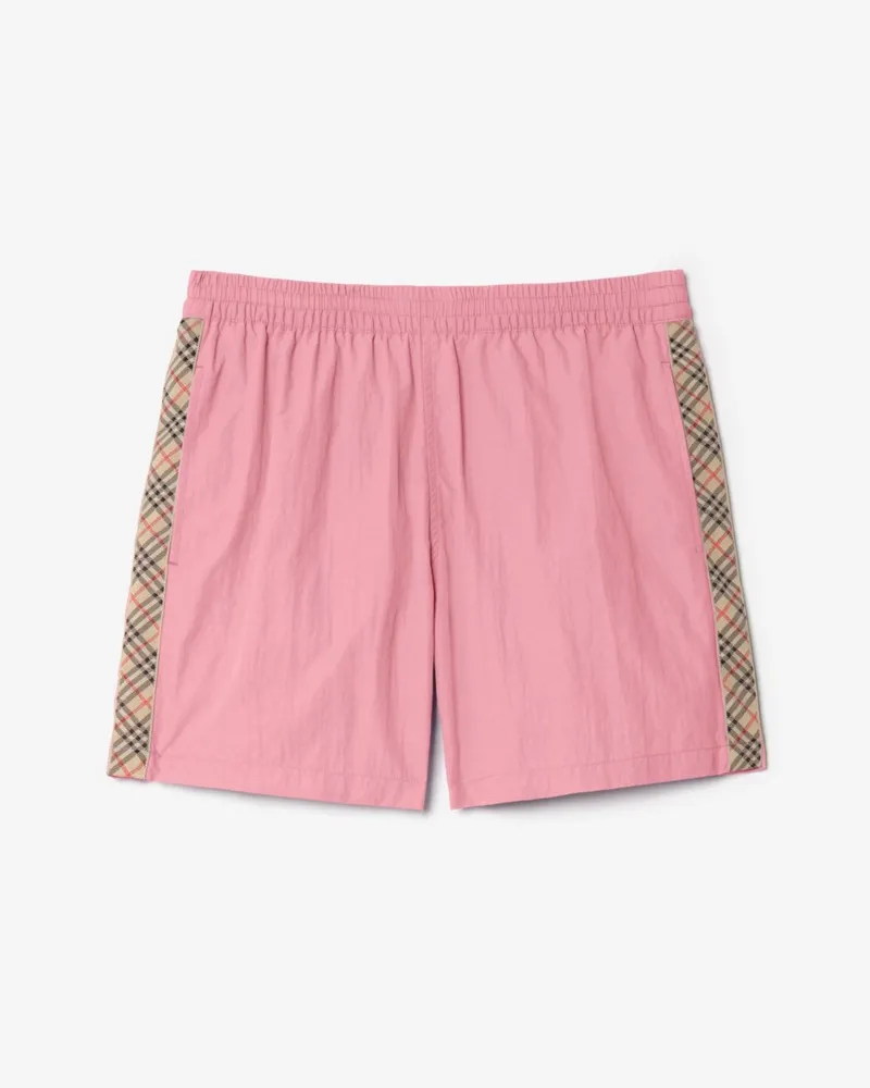 Burberry Schwimmshorts mit Karobesatz , Size Mallow-rosa