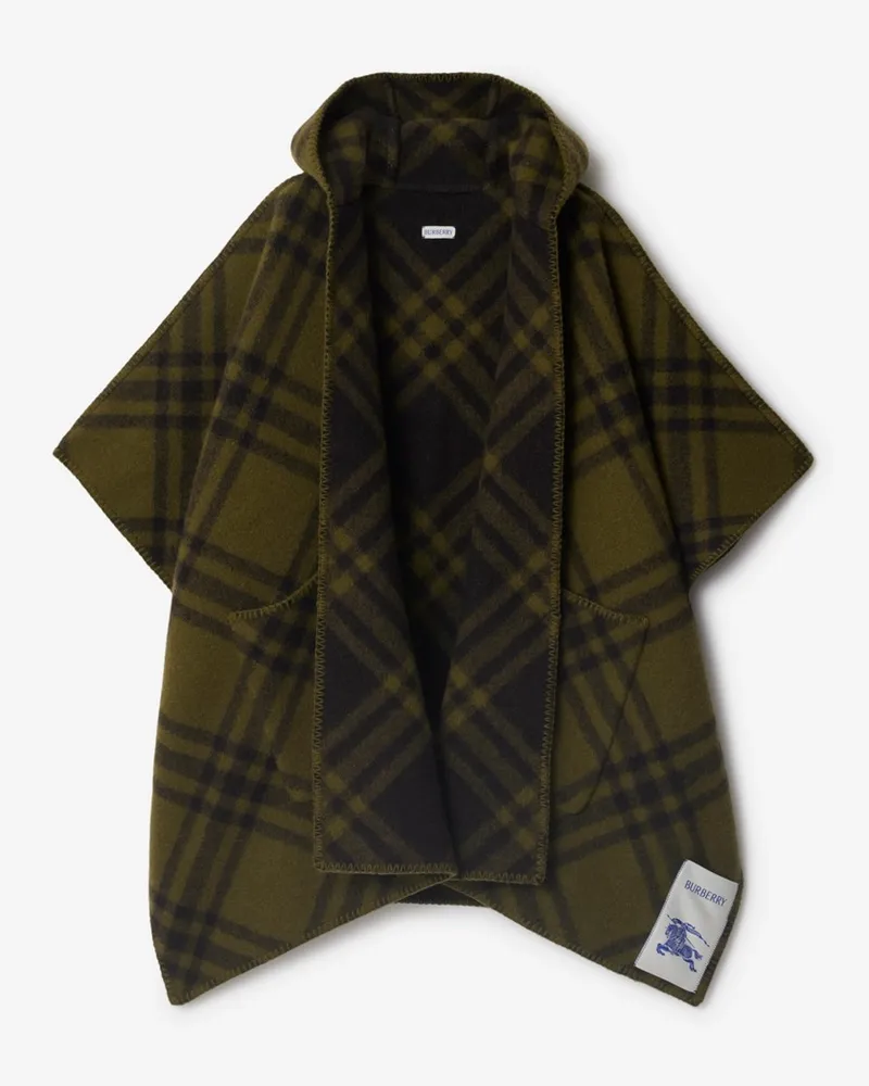 Burberry Wendbares Wollcape mit Karomuster Camp