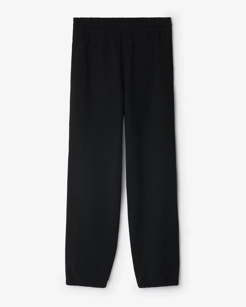 Burberry Baumwoll-Trainingshose mit Check-Label , Size Black