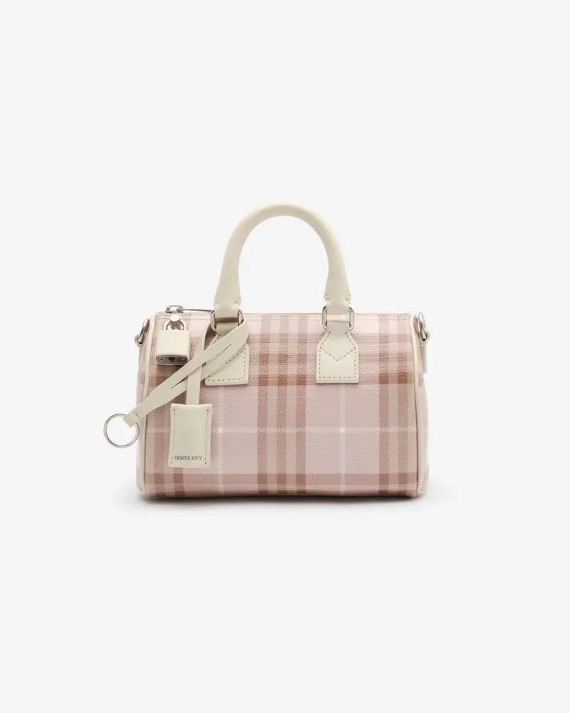 Burberry Bowlingtasche in Check im Kleinformat Pale