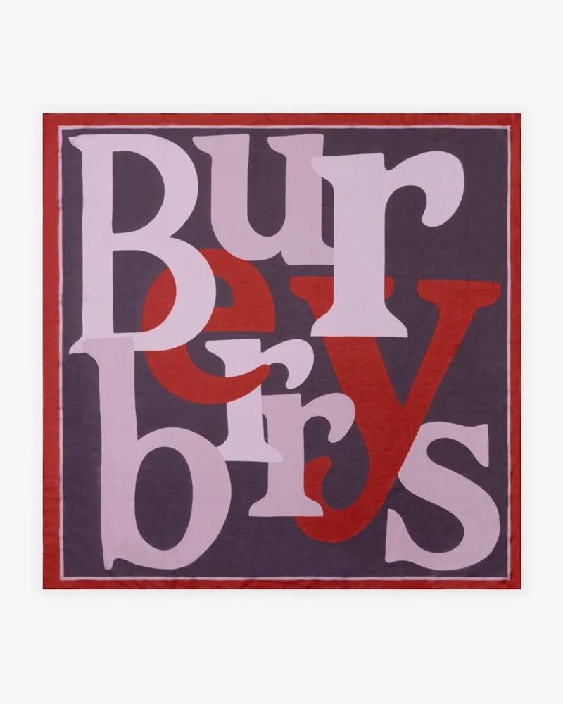 Burberry Baumwoll-Seiden-Schal mit Colourblock-Print Raisin-rot
