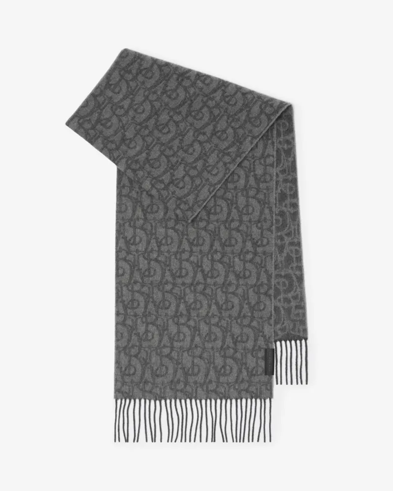 Burberry Kaschmirschal mit B-Motiv Eisengrau