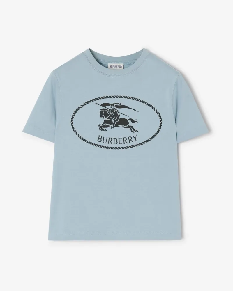 Burberry Baumwoll-T-Shirt mit Knight Stamp , Size Misty