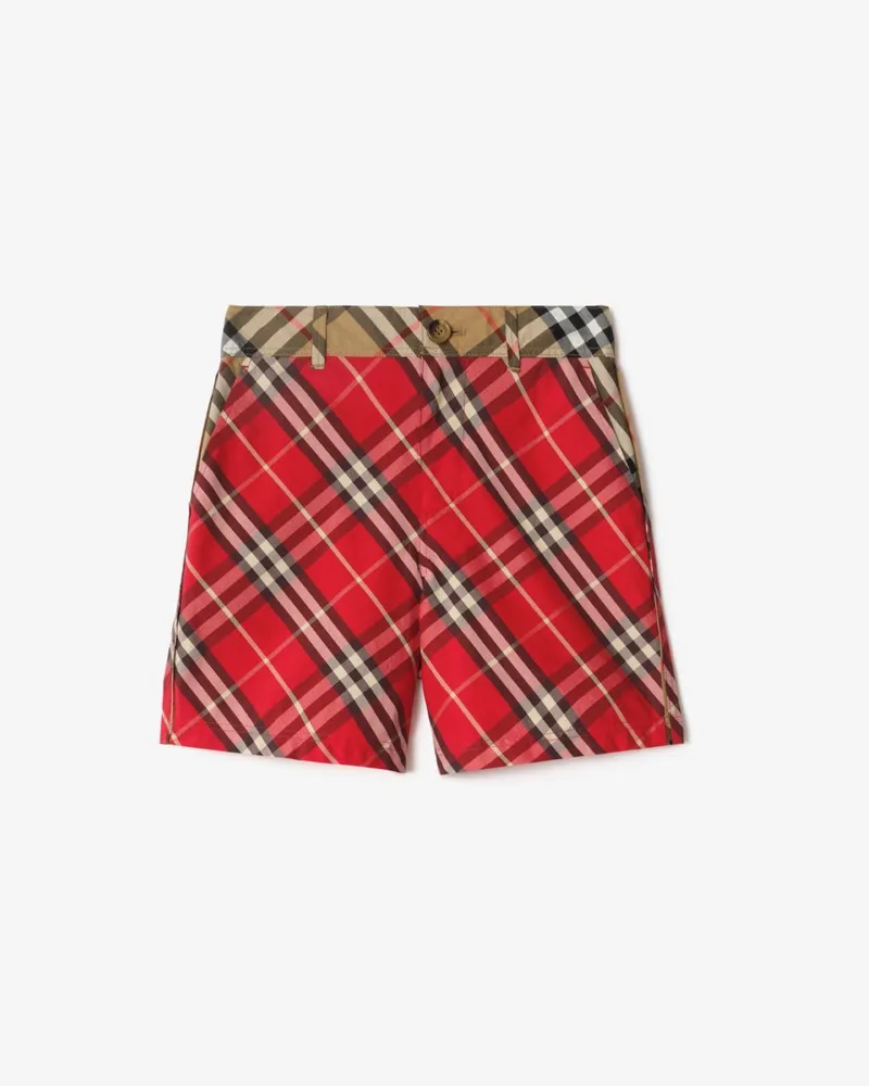 Burberry Baumwollshorts in Check , Size Crayon-rot