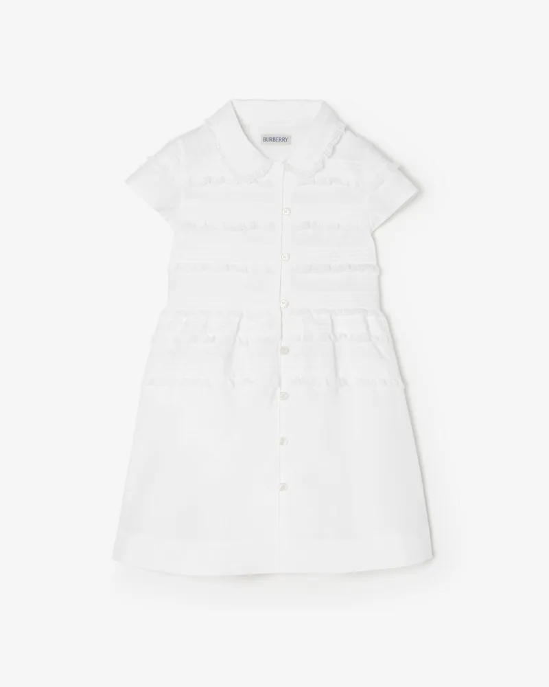 Burberry Hemdkleid aus Baumwollpopelin , Size Weiß