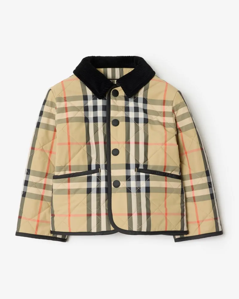 Burberry Country-Steppjacke aus Nylon in Check , Size Sand-beige