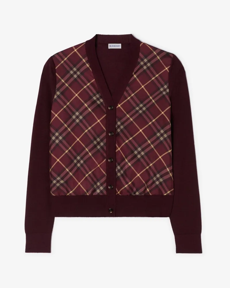 Burberry Woll-Seiden-Cardigan mit Karopanel Vineyard