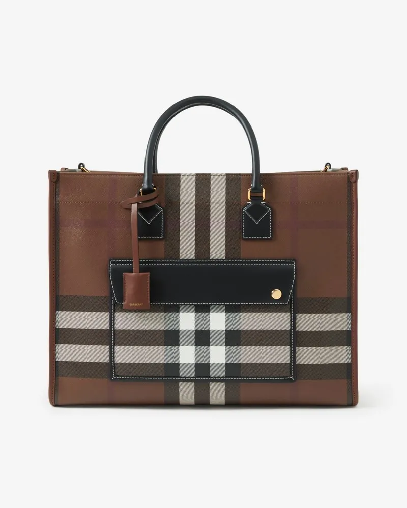 Burberry Mittelgroße Henkeltasche „Freya Dunkles