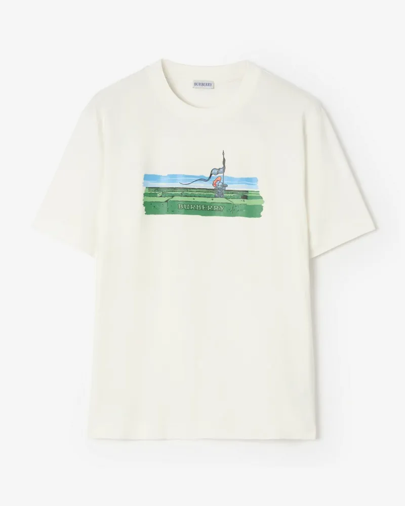 Burberry Baumwoll-T-Shirt „Maze“ , Size Chalk
