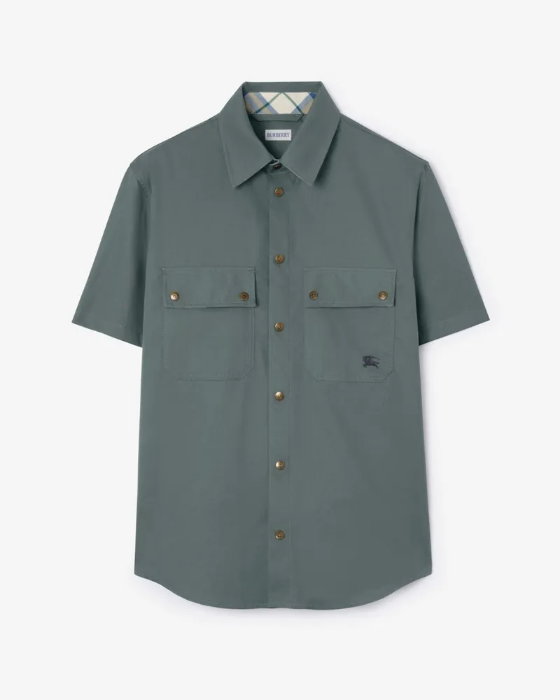 Burberry Legeres Hemd aus Tropen-Gabardine , Size Seafarer