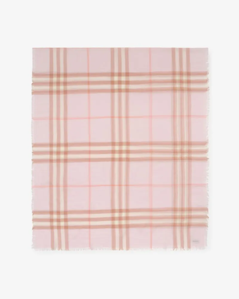 Burberry Breiter Wollschal in Check Quartz-rosa