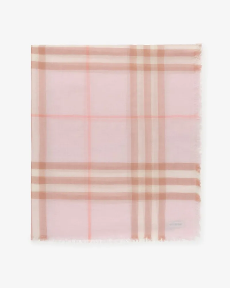 Burberry Breiter Wollschal in Check Quartz-rosa