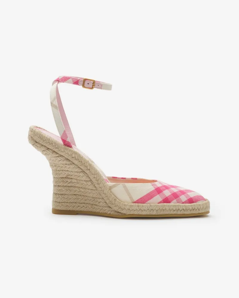 Burberry Espadrille-Pumps „Mews“ in Check , Size Aubergine-violett