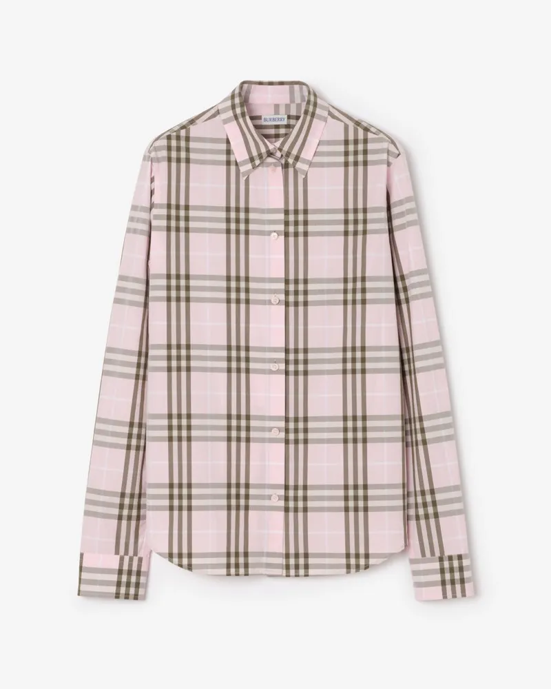 Burberry Klassisches Baumwollhemd in Check , Size Mallow-rosa
