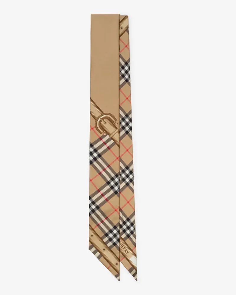 Burberry Schmaler Seidenschal mit Knight Archive