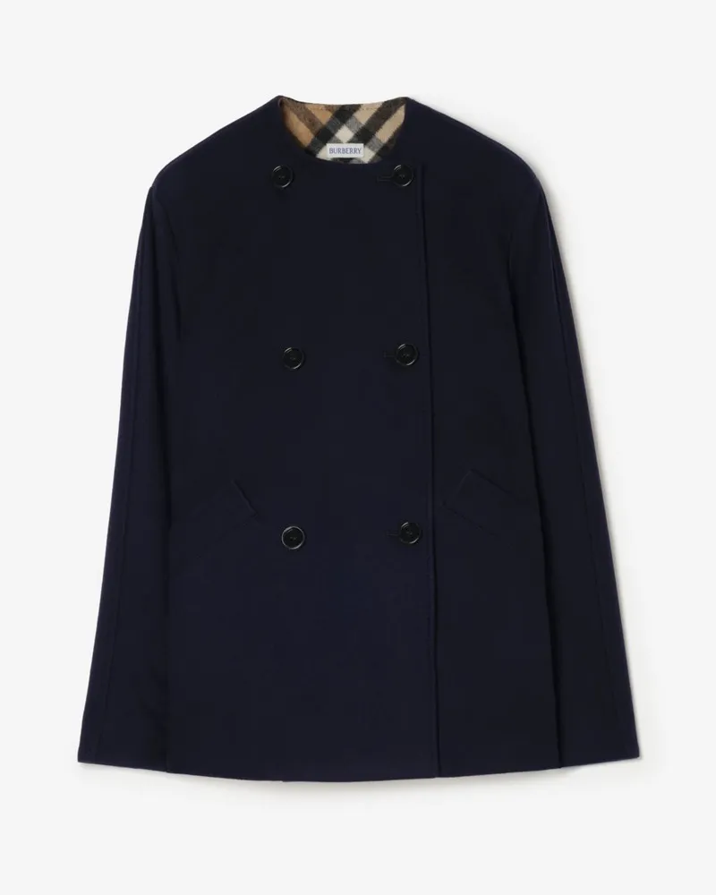 Burberry Peacoat aus Kaschmir , Size Marineblau