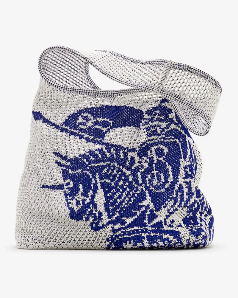 Burberry Große Häkeltasche mit EKD-Motiv Weiß