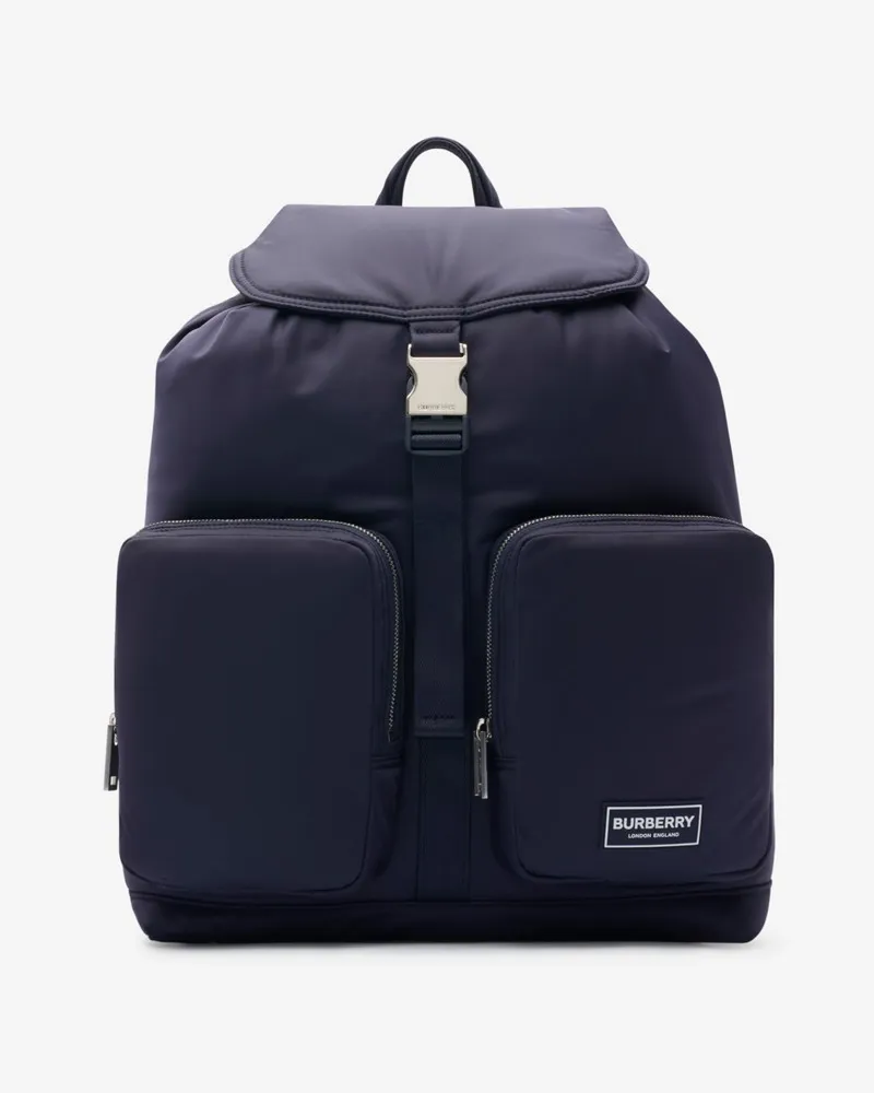 Burberry Mittelgroßer Nylonrucksack Marineblau