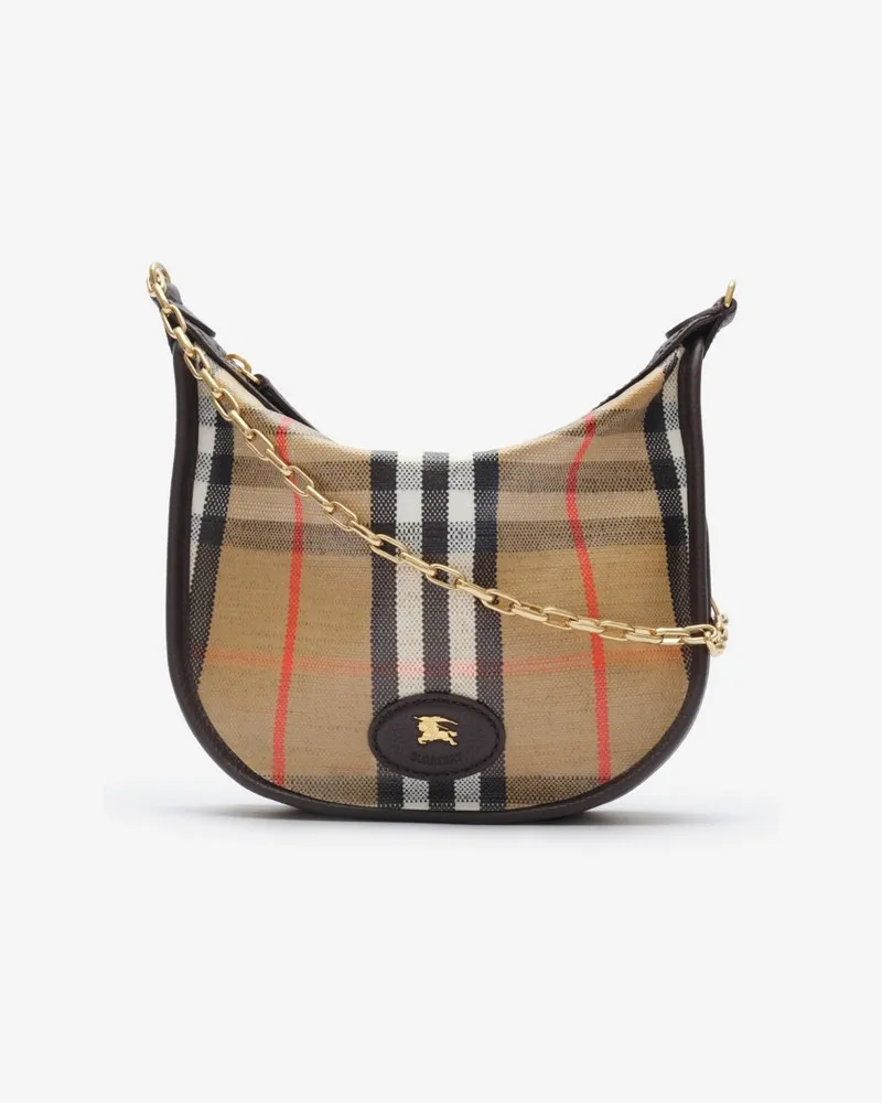 Burberry Kleine Tasche „Highlands“ mit Kette Sand-beige