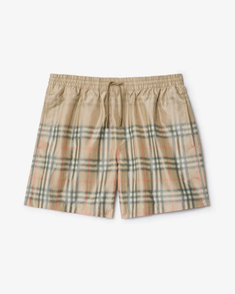 Burberry Schwimmshorts in Check mit Farbverlauf , Size Sand-beige
