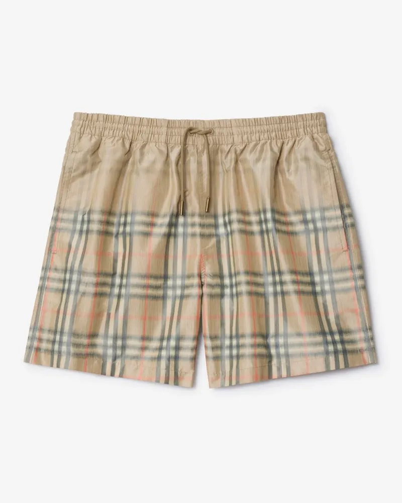 Burberry Schwimmshorts in Check mit Farbverlauf , Size Sand-beige