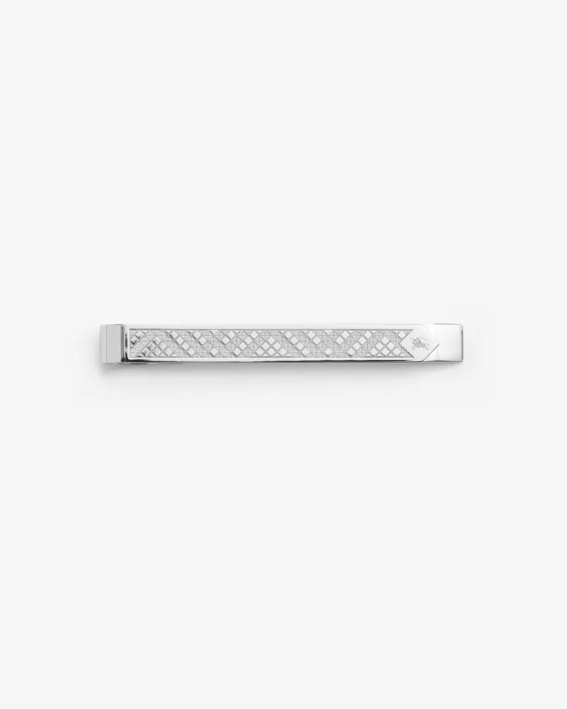 Burberry Krawattennadel mit Karostruktur Silber