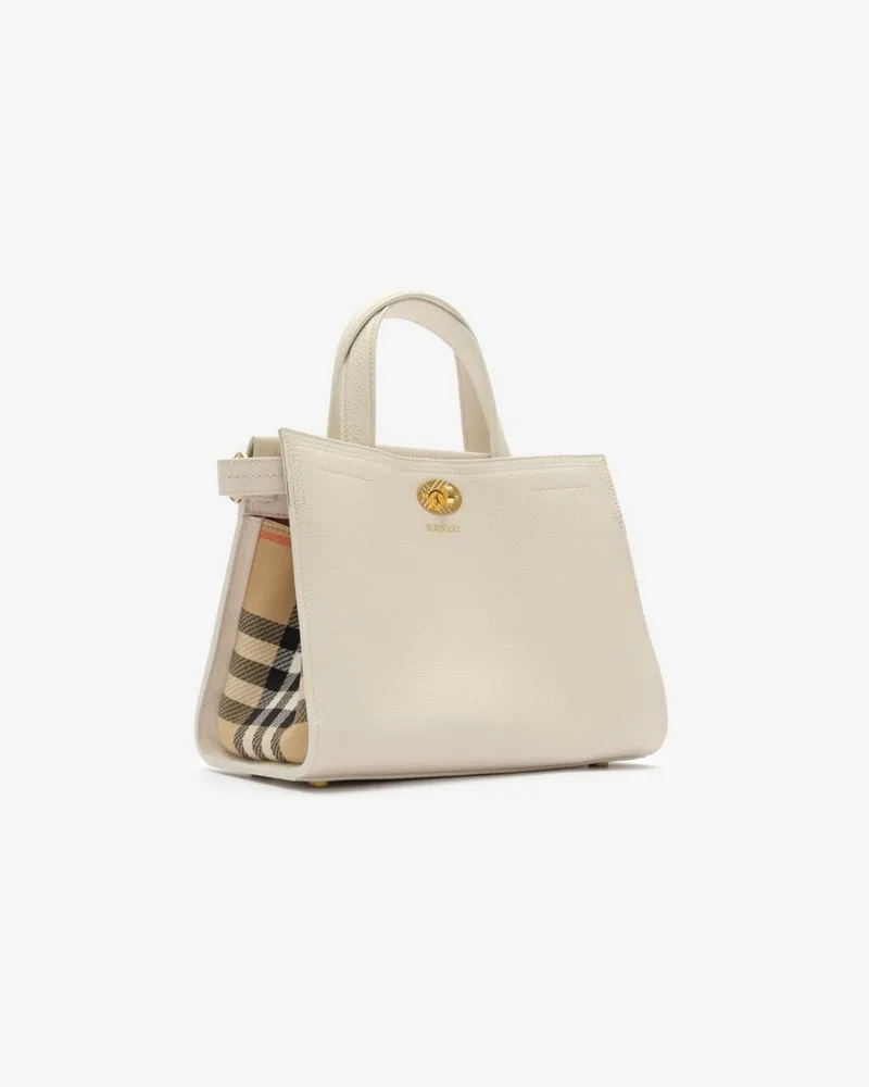 Burberry Henkeltasche „Cotswolds“ im Kleinformat in Check Soap-beige