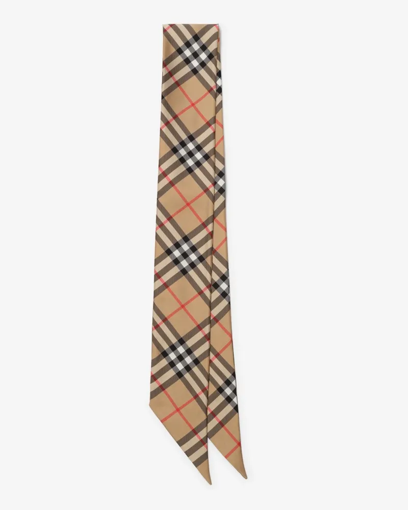 Burberry Schmaler wendbarer Seidenschal mit Leopardenmuster Archive