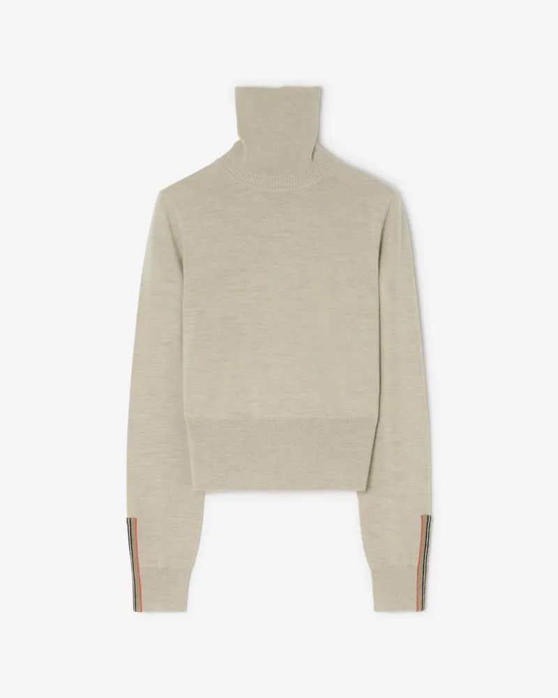 Burberry Wollpullover mit Rollkragen Sandbeige