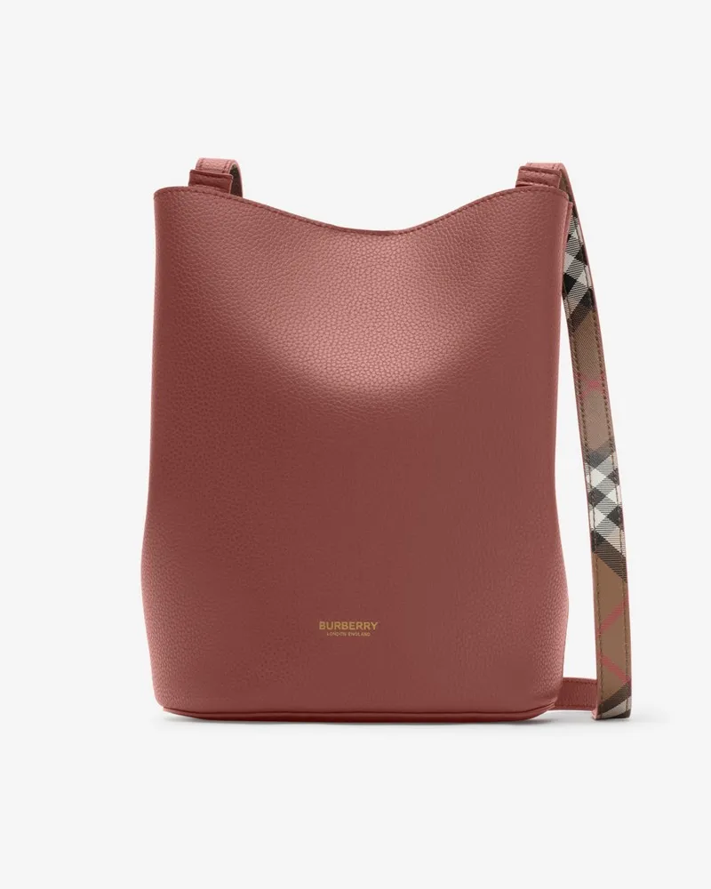 Burberry Kleine Bucket Bag aus Leder Rust-braun
