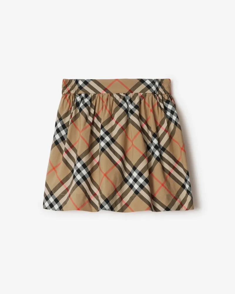 Burberry Baumwollrock in Check , Size Sand-beige