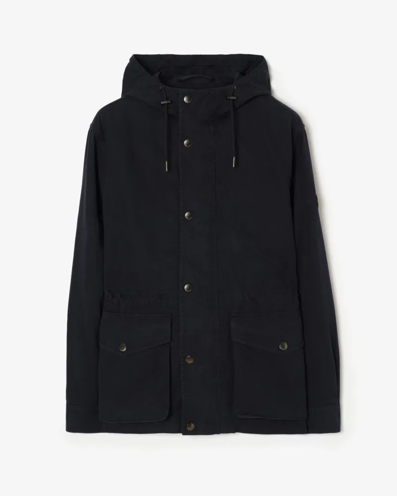 Burberry Gabardine-Kapuzenjacke „Euston“ mit herausnehmbarem Futter , Size Coal-blau