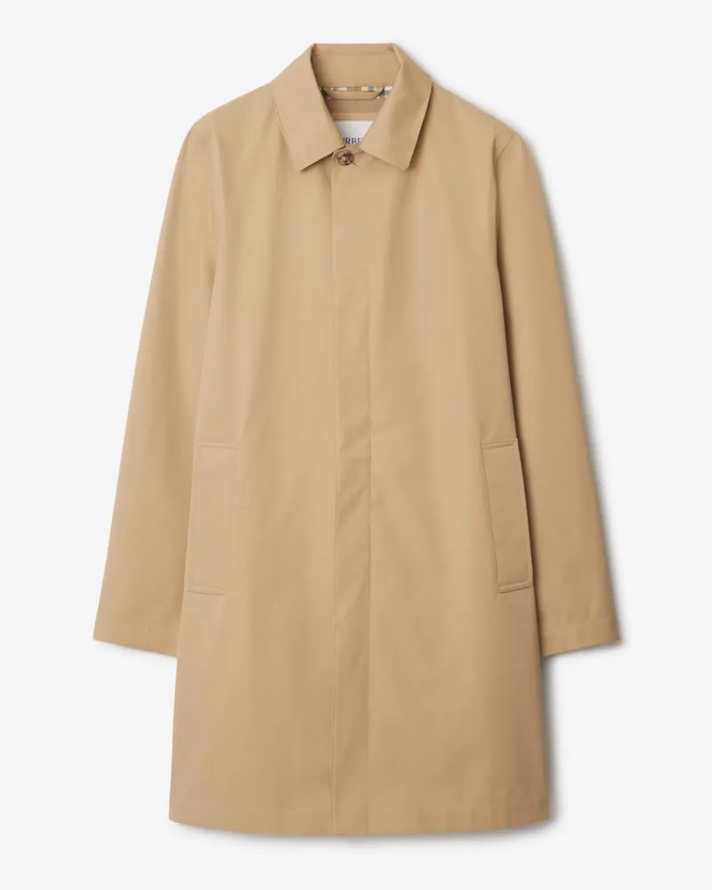 Burberry Mittellanger Car Coat aus gebondeter Gabardine Beige-beige