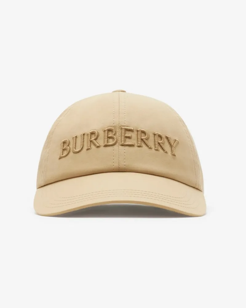 Burberry Basecap aus Gabardine mit Logo Flachsfarben
