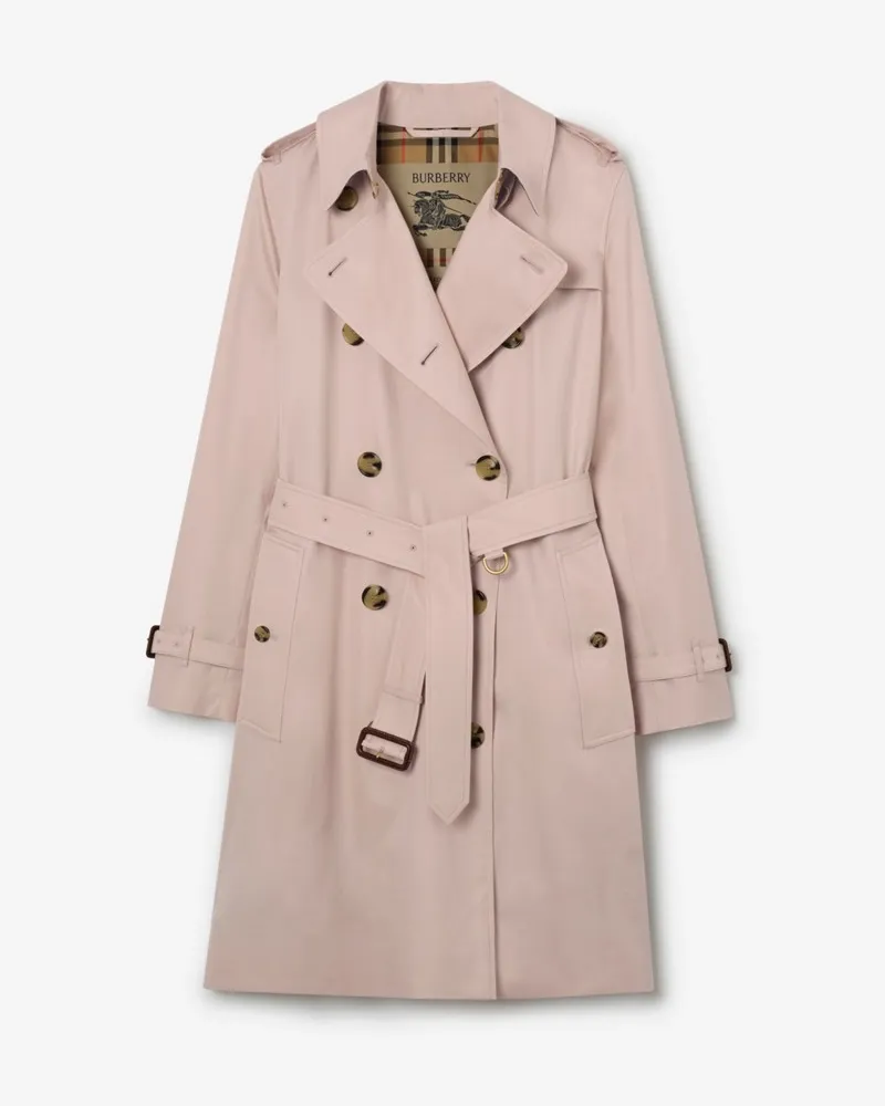 Burberry Mittellanger Trenchcoat „Kensington“ aus Tropengabardine , Size Blasses