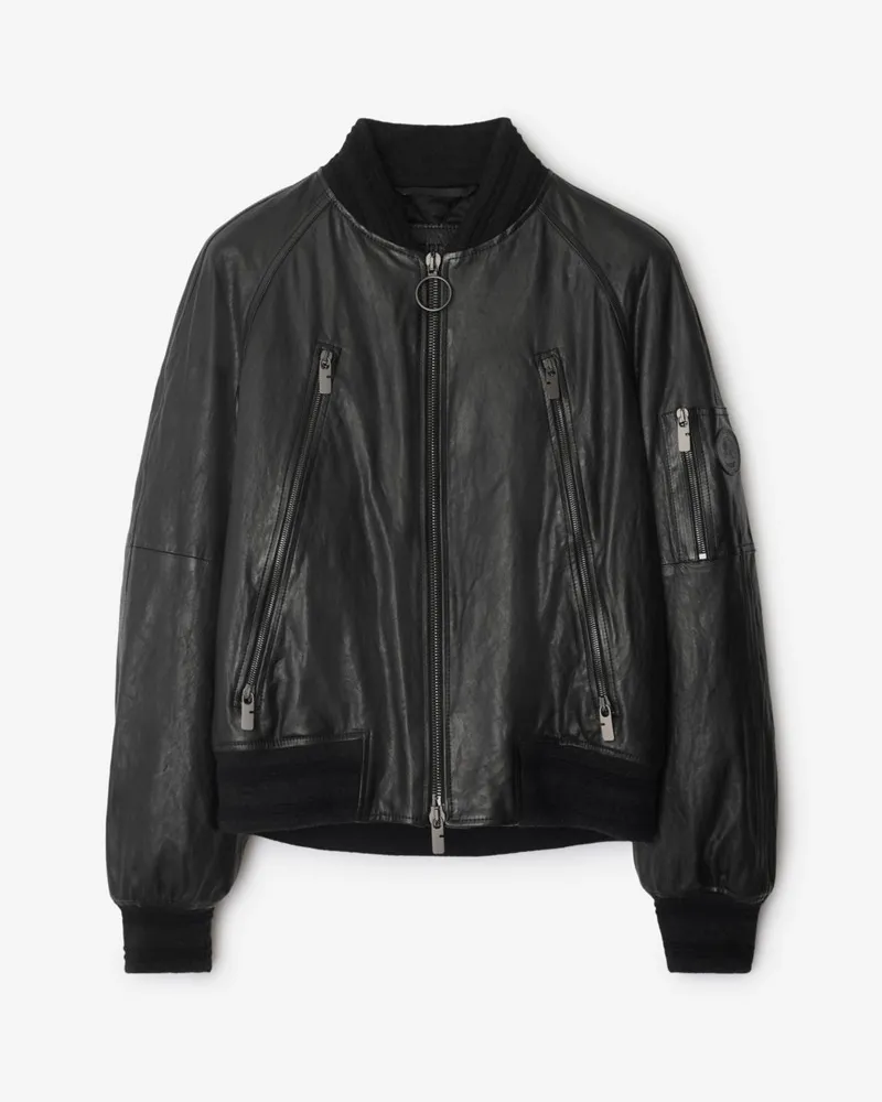 Burberry Bomberjacke aus Leder Schwarz