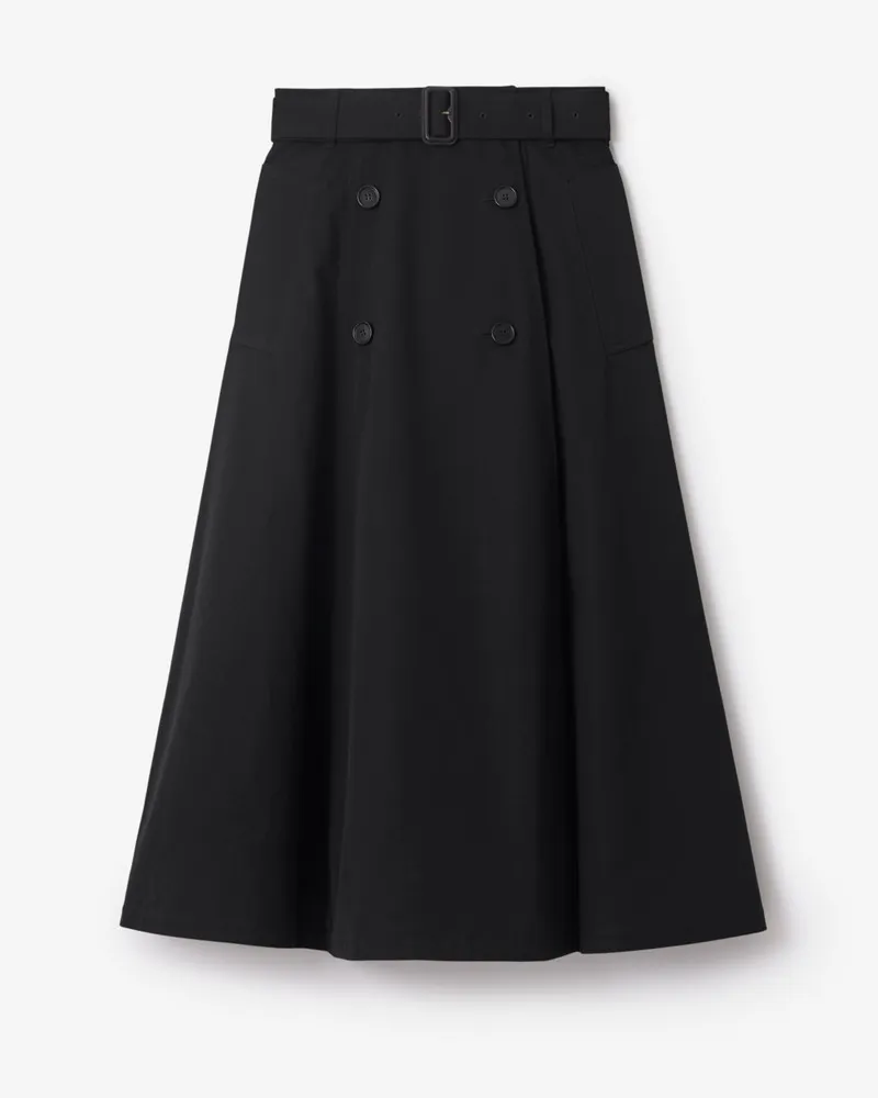 Burberry Midi-Trenchrock aus Gabardine , Size Schwarz