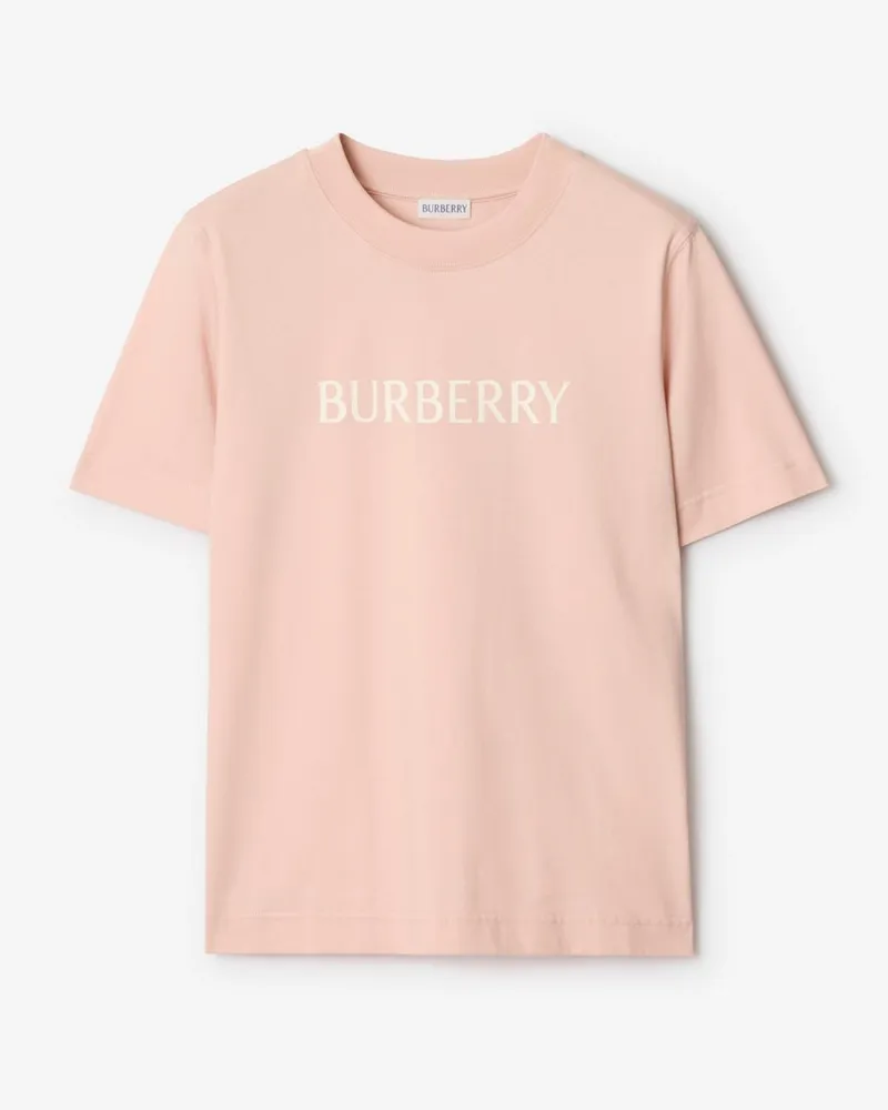 Burberry Baumwoll-T-Shirt mit Logo Bouquet-rosa