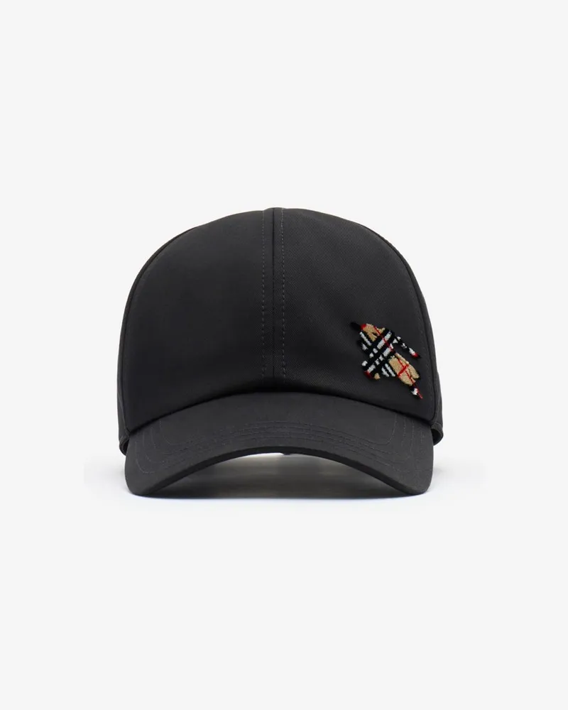 Burberry Gabardine-Basecap mit Knight Black