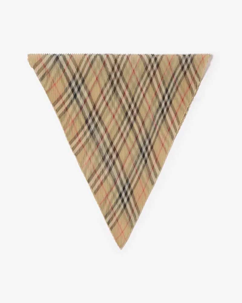 Burberry Schal aus Seidenchiffon in Check Sand-beige