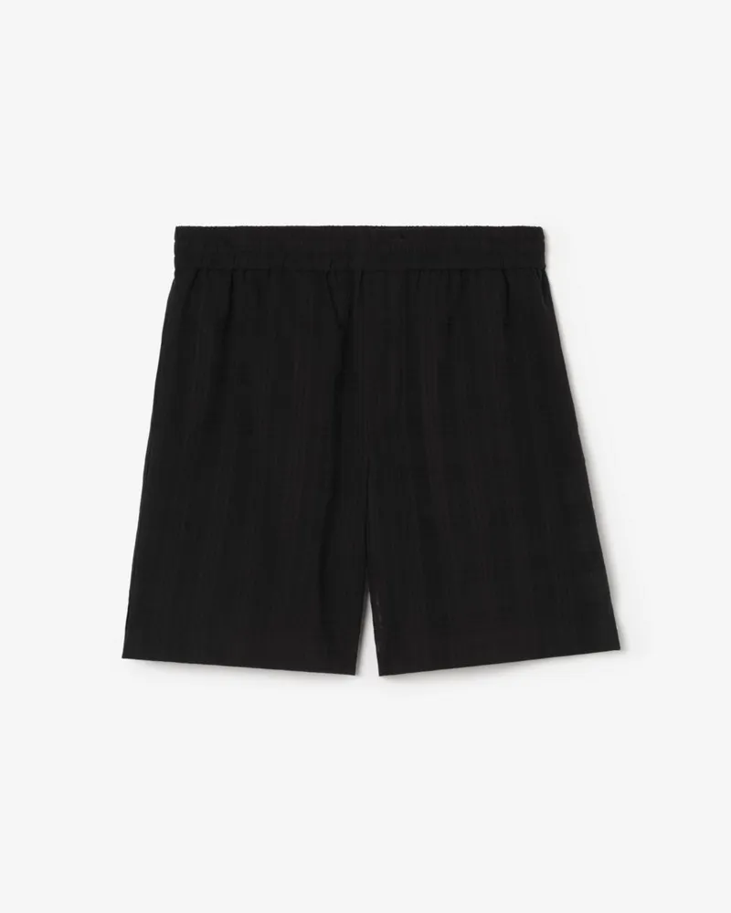 Burberry Check-Shorts aus Baumwollvoile , Size Schwarz