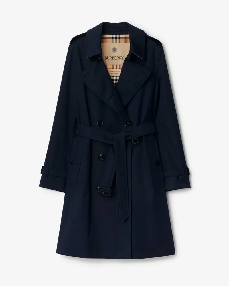 Burberry Mittellanger Heritage-Trenchcoat „Kensington“ , Size Coal-blau