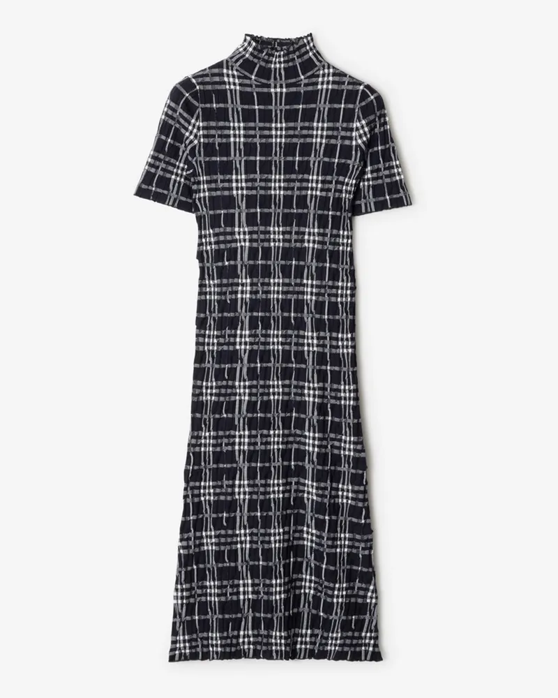 Burberry Wollmisch-Kleid in Check Ink