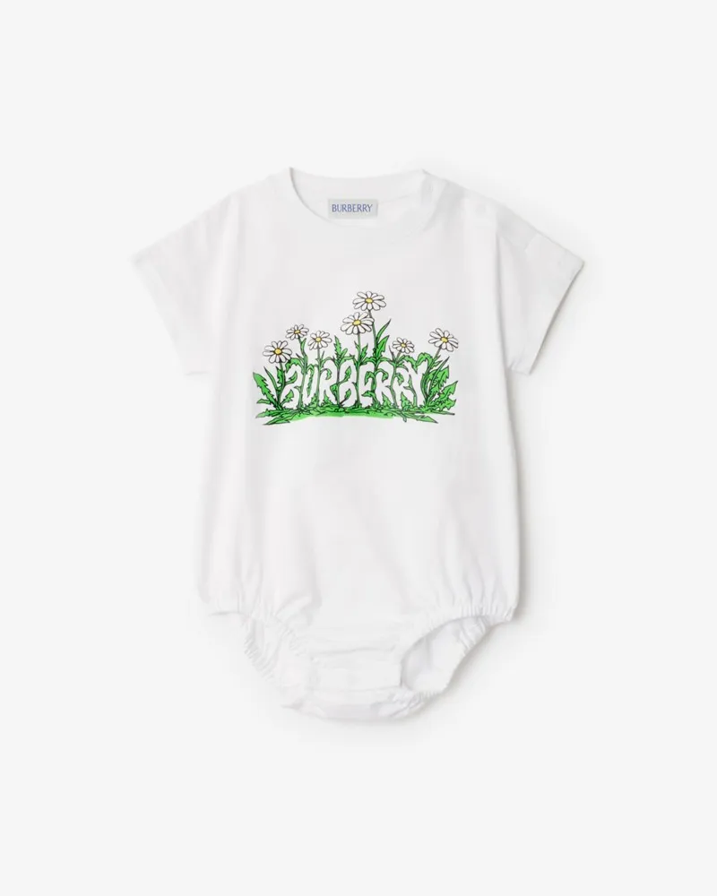 Burberry Baumwoll-Body mit Gänseblümchen-Logo Weiß