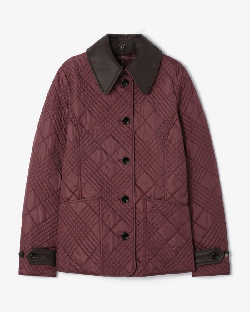 Burberry Gesteppte Nylonjacke „Fernleigh“ , Size Vinyard-rot