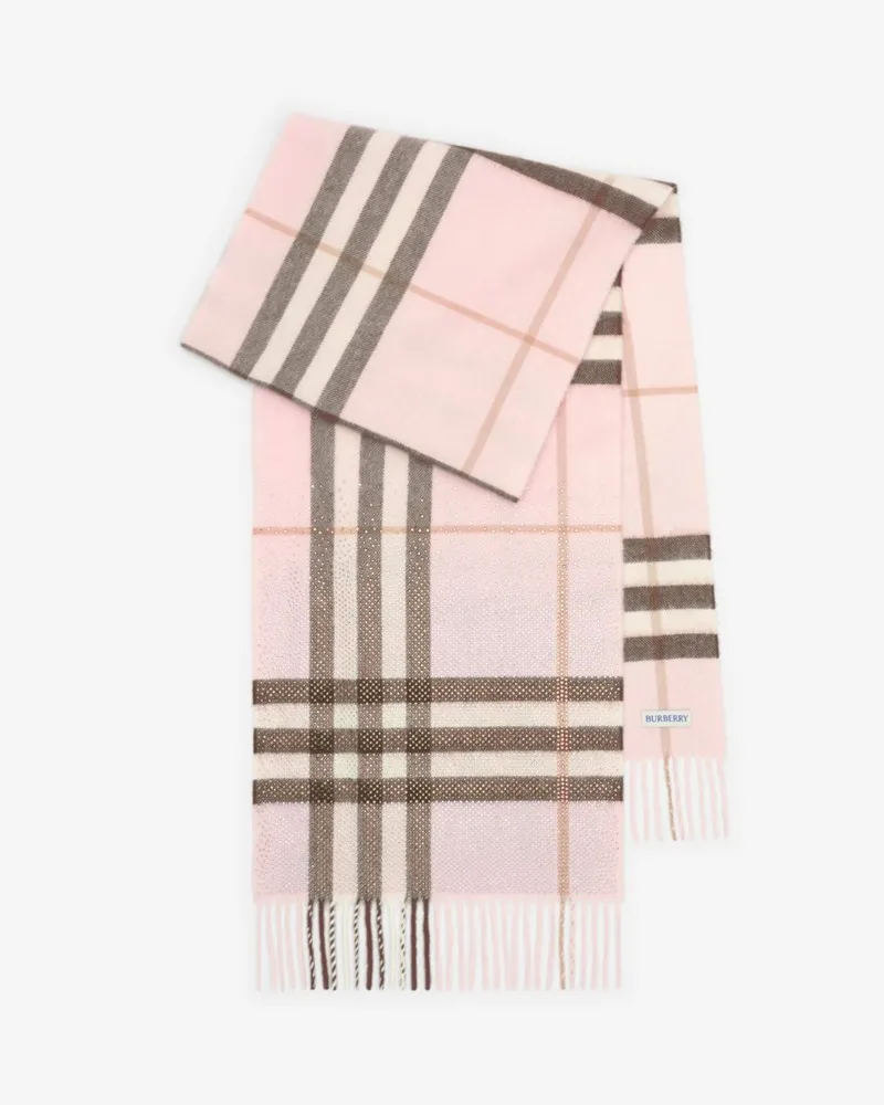 Burberry Kaschmirschal in Check mit Kristallbesatz Bow