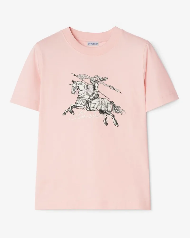 Burberry Baumwoll-T-Shirt mit Knight-Radierung , Size Bouquet
